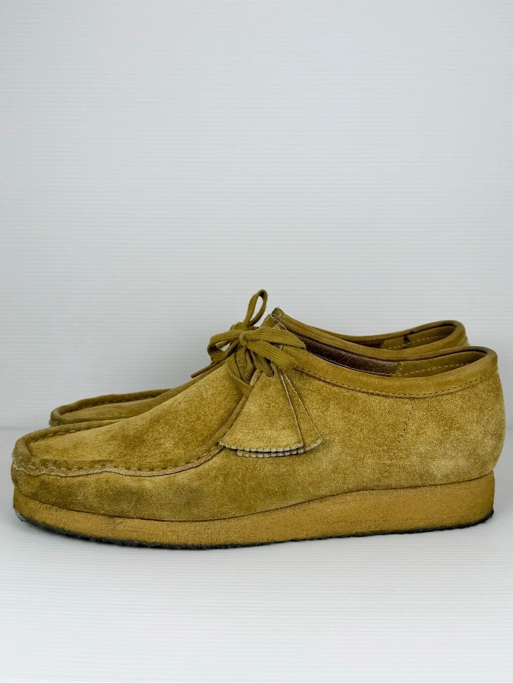 Clarks Originals Wallabee Men’s 11.5 Tan Suede Moc Toe Crepe Sole Shoes